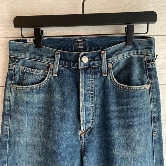 CITIZENS OF HUMANITY Liya High Rise Classic Fit Crop Jeans In Shangri La Size 24 - Picture 2 of 7